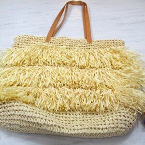 Straw Fringe Beach Bag Tote from Universal Thread.